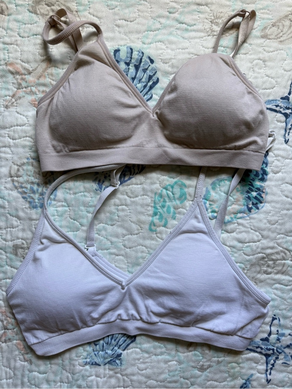 Everyday Comfort Wireless Bralette - Nude and White | Anemone